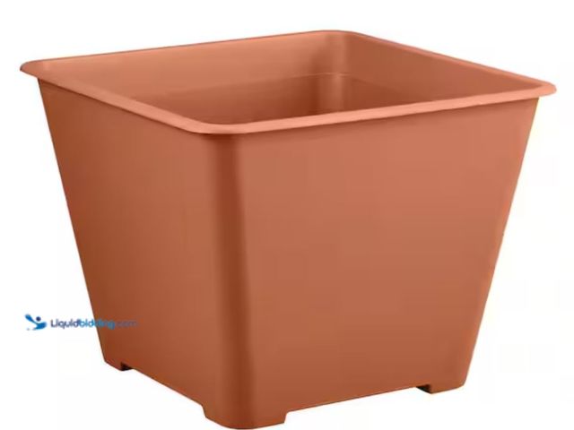 Lot 49-1631315 - Lot of (12) Vigoro Antonella Clay Plastic Square Window/Deck Planter Box with Drainage Hole (15 in. ...