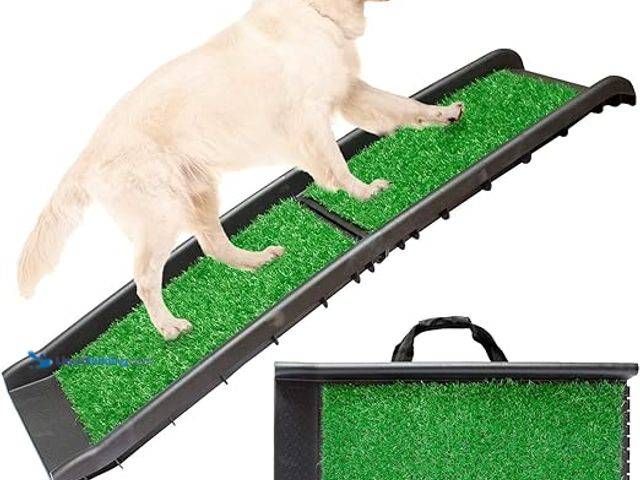 Lot 49-5415146 - Downtown Pet Supply - Foldable Dog Ramp for Car - Safe & Portable Pet Ramp for Large Dogs with Turf ...