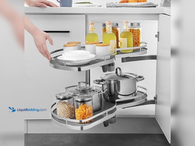 Lot 49-3430499 - Gdrasuya10 Swing Left Blind Corner Cabinet Pull Out Organizer, 2 Tier Corner Deep Cabinet Pull Out O...