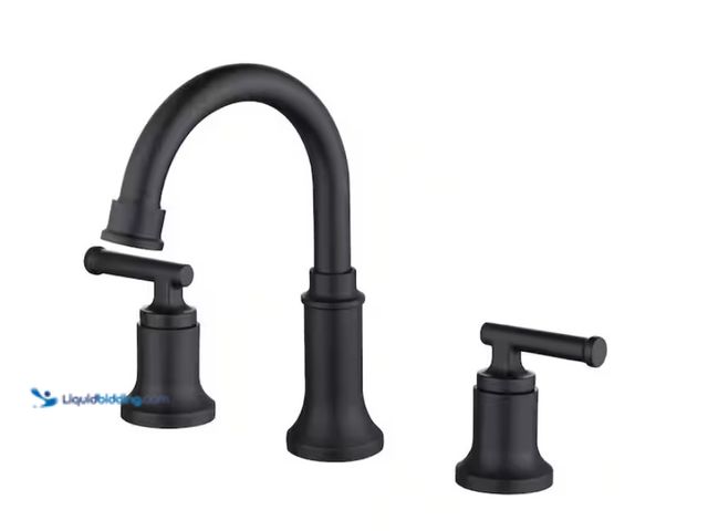 Lot 49-1622516 - Glacier Bay Oswell 8 in. Widespread Double-Handle High-Arc Bathroom Faucet in Matte Black, Model # H...