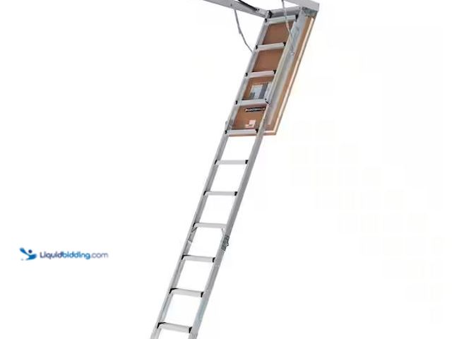 Lot 49-1568540 - Louisville Ladder Energy Efficient 7 ft. 8 in. to 10 ft. 3 in., 25.5 in. x 54 in. Insulated Aluminum...