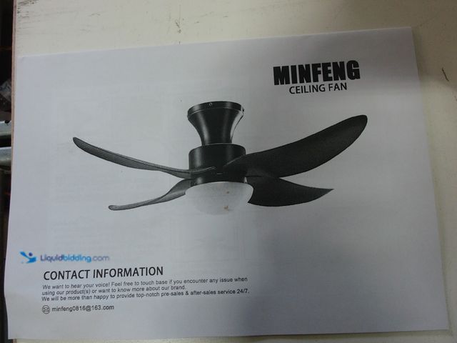 Lot 49-3481737 - Luzhou 36" Modern Ceiling Fan With Lights and Remote, 6-Speed Reversible DC Motor, 4 blades, Brown, ...