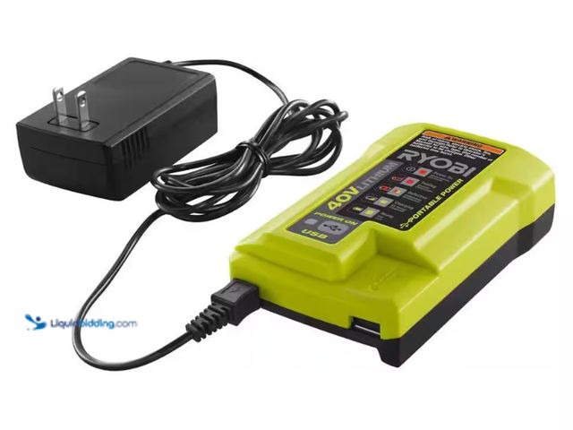 Lot 49-3564535 - RYOBI
40V Lithium-Ion Charger with USB Port. Model # OP403A.