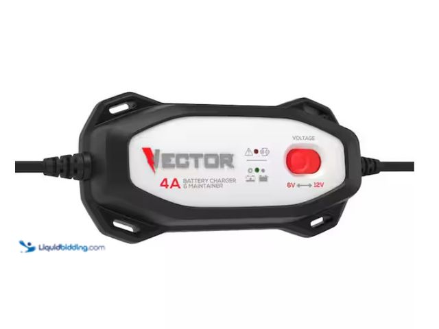 Lot 49-1567873 - VECTOR 4 Amp Battery Charger/Maintainer for 6V/12V Lead Acid Batteries, Model # VECBC4, Slightly use...