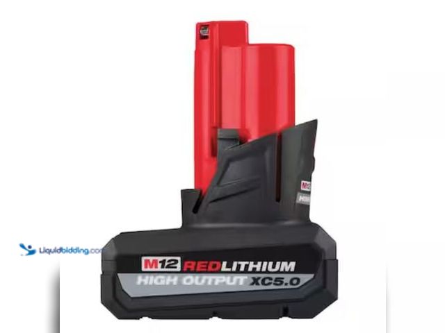 Lot 49-2005868 - Milwaukee M12 12-Volt Lithium-Ion XC High Output 5.0 Ah Battery Pack, Model # 48-11-2450, Unused, Fa...