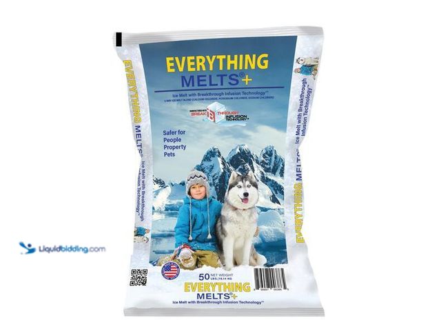 Lot 49-5452149 - 50lbs. Infused Ice Melt Pallet, Calcium and Potassium Chloride, Corrosion Inhibitor, Anti-Caking, Dy...