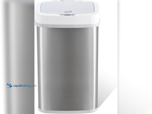 Lot 49-5544220 - Ninestars Automatic Touchless Motion Sensor Diaper Disposal Trash Can with lid, 4 gallon/15 L, White...
