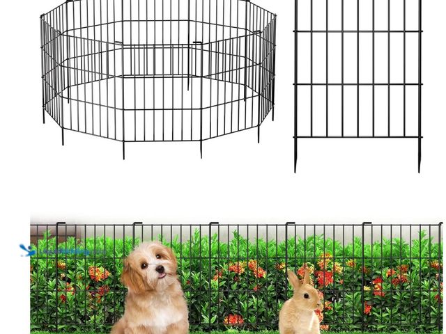 Lot 49-1512570 - 25 Panels Animal Barrier Fence - No Dig Rustproof Metal Garden Fencing, 17in H x 27ft L, Decorative ...