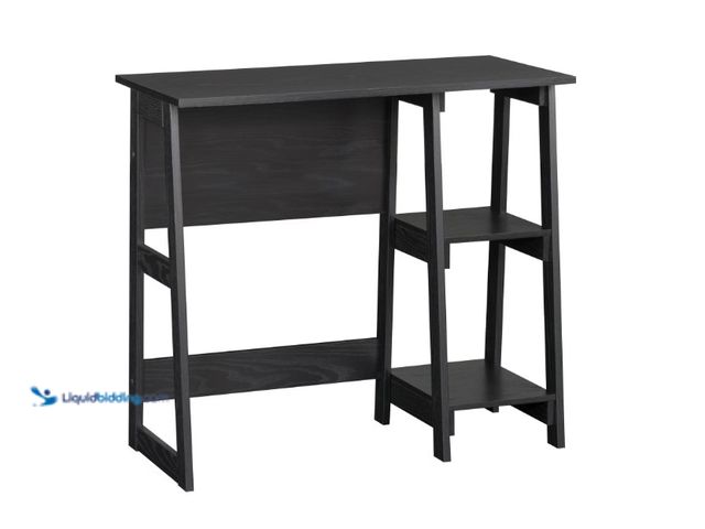Lot 49-1622945 - Mainstays Quick Assembly Desk, Black Finish, Model # 13943108734, Unused, has attachment  Ref#WM0713