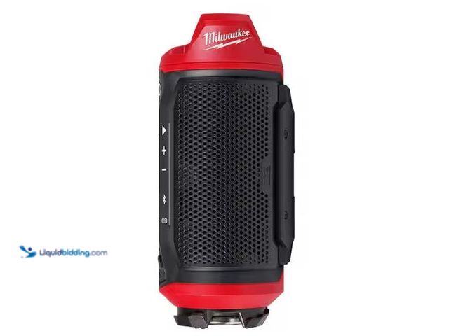 Lot 49-3470907 - Milwaukee M12 12-Volt Lithium-Ion Cordless Bluetooth Jobsite Speaker with PACKOUT Compatibility, Mod...
