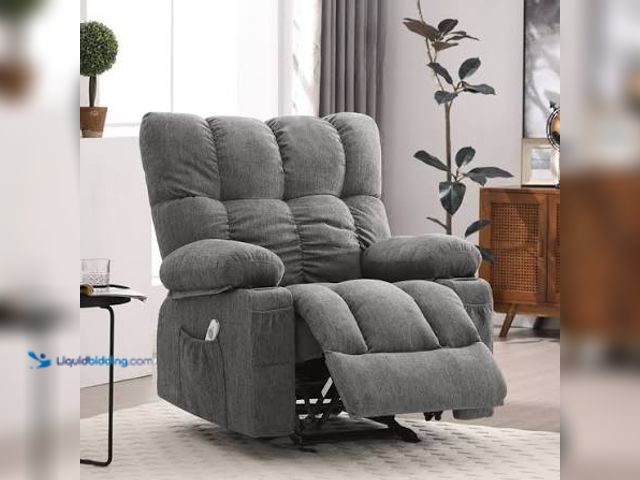 Lot 49-5542610 - JONPONY Manual Recliner Chair with Heat Therapy and Massage Function, Heavy Duty Reclining Mechanism...