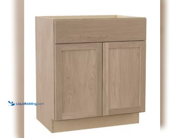 Lot 49-5436522 - Hampton Bay Sinclair 30 in. W x 21 in. D x 34.5 in. H Assembled Bath Sink Base Cabinet in Shaker Lig...