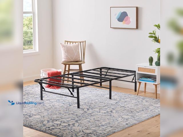 Lot 49-5483928 - Twin Size - Linenspa Folding Metal Platform Bed Frame - No Box Spring Needed - Underbed Storage - Si...