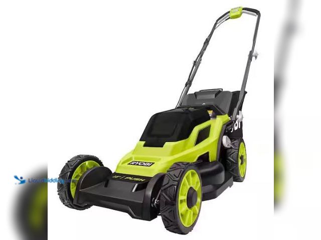 Lot 49-1569352 - RYOBI ONE+ 18V 13 in. Cordless Battery Walk Behind Push Lawn Mower (Tool Only), Model # P1108BTL, Un...