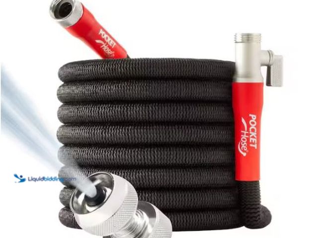 Lot 49-1627519 - Pocket Hose 3/4 in. x 100 ft. Expandable Garden Hose with Turbo Shot Nozzle Model # 17825-HD24, Slig...
