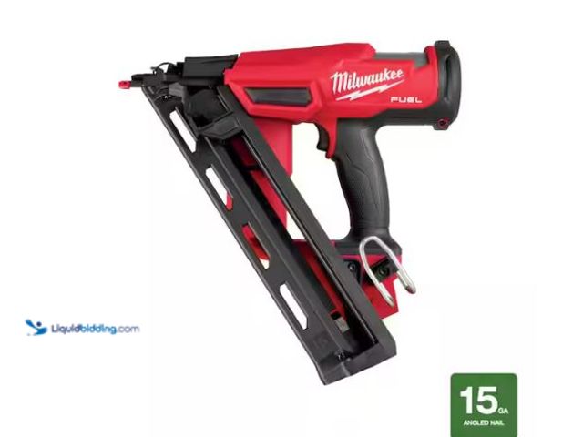 Lot 49-1624462 - Milwaukee M18 FUEL 18-Volt Lithium-Ion Brushless Cordless Gen II 15-Gauge Angled Finish Nailer (Tool...