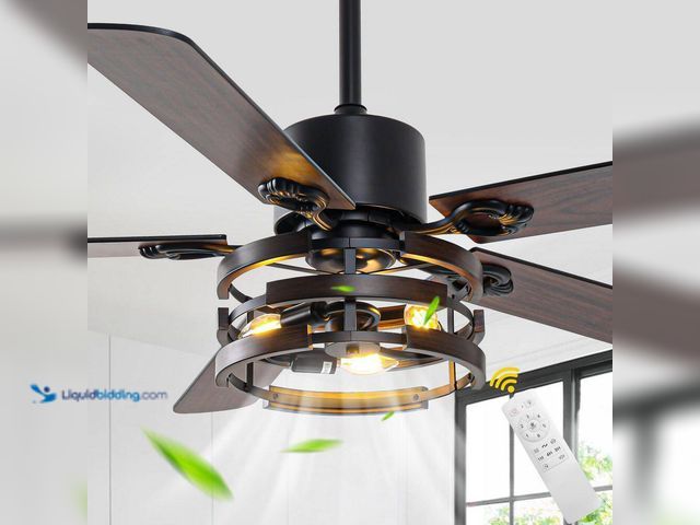 Lot 49-5543558 - Oaks Aura
Terre 52in. Indoor Standard Black Downrod Modern Industrial Ceiling Fan w/Light, Reversib...