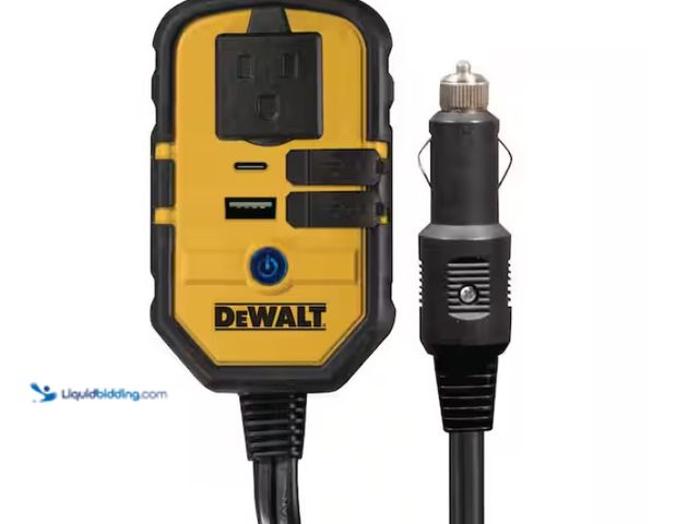 Lot 49-3433361 - DEWALT 140-Watt Portable Car Power Inverter with Dual USB Ports, Model # DXAEPI140, Slightly used., ...