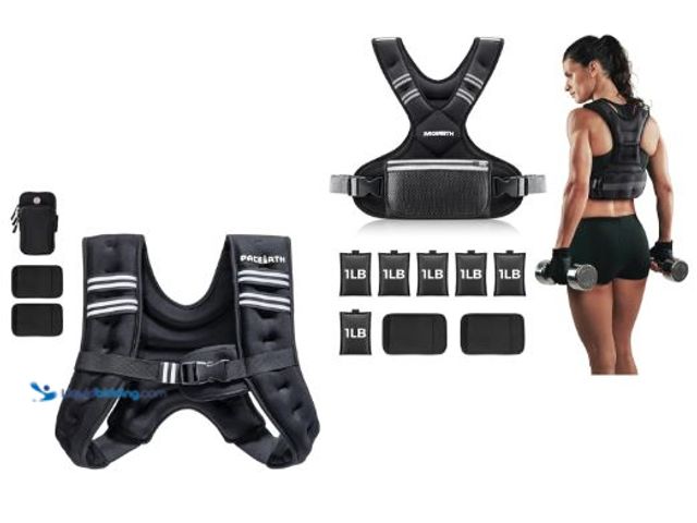 Lot 49-5436765 - PACEARTH Weighted Vest 4-10lb/12lb Weight Vest with Reflective Stripe, Body Weight Vests Adjustable ...
