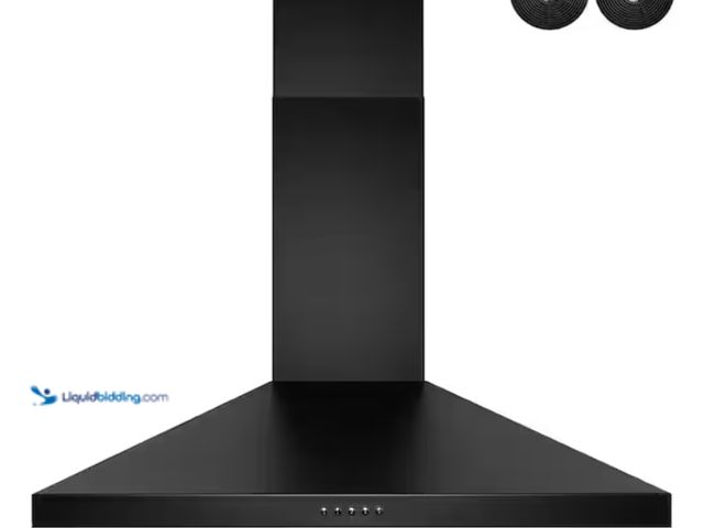 Lot 49-2000313 - Golden Vantage 30 in. 217 CFM Convertible Black Painted Stainless Steel Wall Mount Range Hood with L...