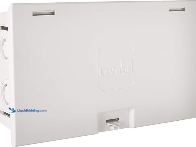 Lot 49-5552926 - Leviton 9.01" Compact Structured Media Enclosure with Cover, White, 47605-MDU. B00152DXJC. Unused