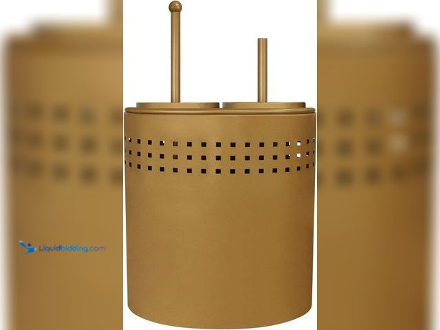 Lot 49-5431443 - Blue Donuts Toilet Brush and Plunger Set with Holder, Modern Gold Bathroom Accessories Toilet Plunge...