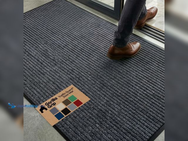 Lot 49-5541350 - GORILLA GRIP Waterproof Traffic Guard Door Mat, 72x48, Heavy Duty Entryway Mats, Strong Backing Comm...