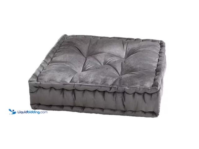 Lot 49-1571058 - Lot of (2) Sweet Home Collection 20 in. W x 20 in. L Faux Velvet Tufted Square Floor Pillow Cushion,...