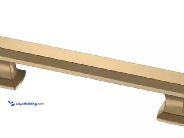 Lot 49-1549424 - (12x) Liberty Chamfered Slim Bar 3-3/4 in. (96 mm) Classic Champagne Bronze Cabinet Handle Drawer Ba...