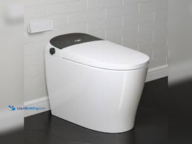 Lot 49-5407656 - HOROW Tankless Elongated Bidet Toilet 1.27 GPF in White with Black Backlid, Auto Flush, Warm Air Dry...