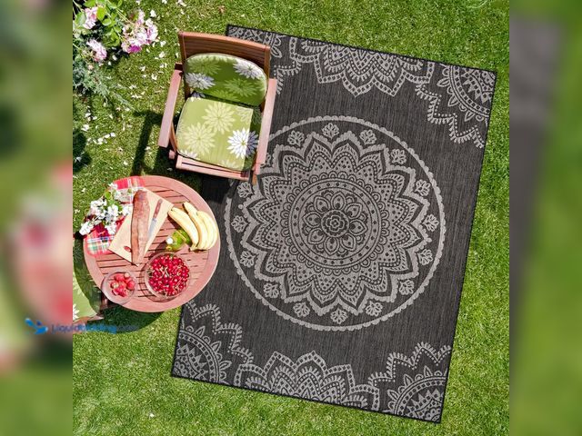 Lot 49-5449239 - CAMILSON Outdoor Rug 5x7 Modern Area Rugs for Indoor and Outdoor Patios and Porches - Waterproof Was...