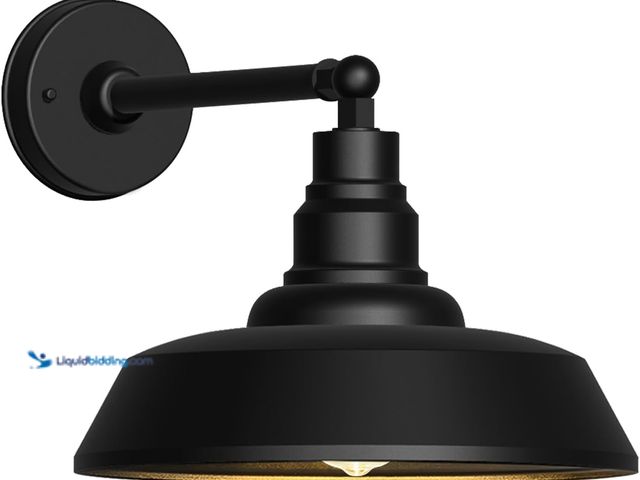 Lot 49-5460396 - 12" Outdoor Gooseneck Barn Light，Black Farmhouse barn Wall Light, Waterproof Exterior Light Fixture ...