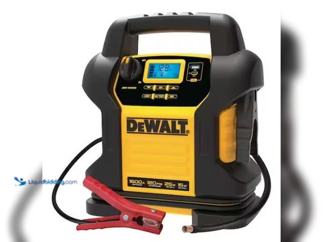 Lot 49-1544787 - DEWALT 1600 Peak Amp Jump Starter with Digital Compressor and USB Power Bank, Model # DXAEJ14, Used,...