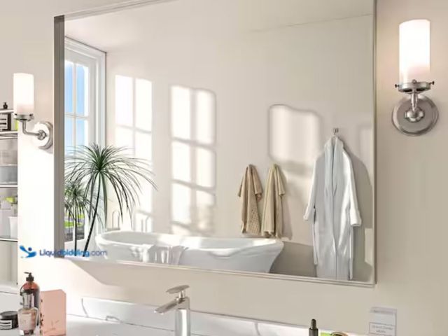 Lot 49-2006147 - TOOLKISS 40 in. W x 32 in. H Rectangular Aluminum Framed Wall Bathroom Vanity Mirror in Silver, Mode...
