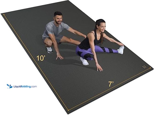 Lot 49-1631813 - High Density Extra Wide Large Exercise Mat 10'x7' (7mm Thick), Model # B0BGJZNJ74, Unused.  Ref#BWM0...