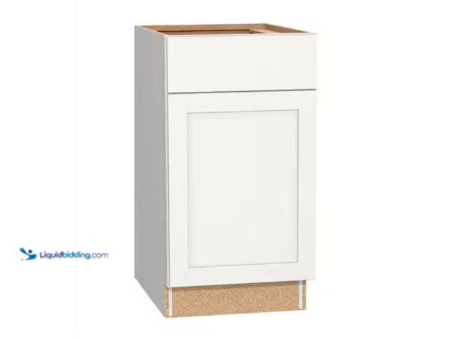 Lot 49-2005740 - Hampton Bay Westfield Feather White Shaker Stock Assembled Base Kitchen Cabinet (18 in. W x 23.75 in...