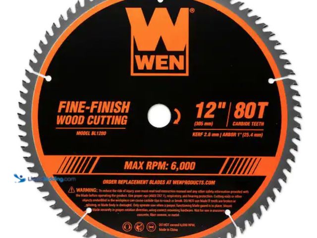 Lot 49-2001182 - WEN 12 in. 80-Tooth Fine-Finish Professional Woodworking Saw Blade for Miter Saws and Table Saws, Mo...