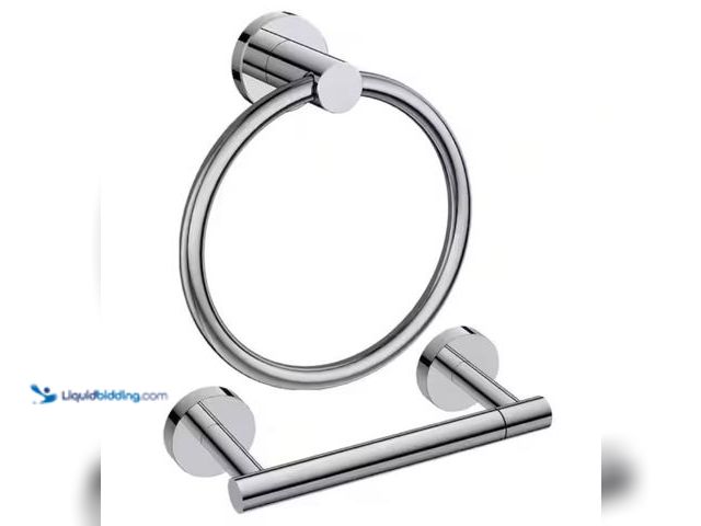 Lot 49-3611911 - Forious Pro 2-Piece Bath Hardware Set with Mounting Hardware in Chrome, Model # 119HD1CH, New. (NOTE...