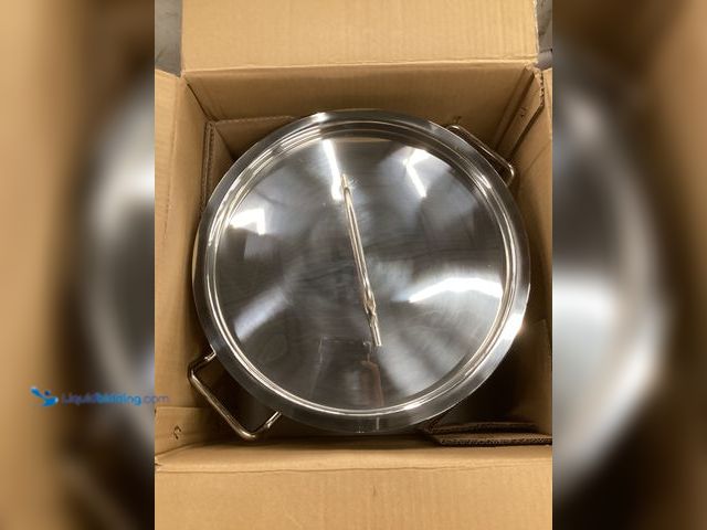 Lot 49-5551572 - Stainless Steel Stock Pot with Steamer Rack, Item#:AFH-S24S, Unused
