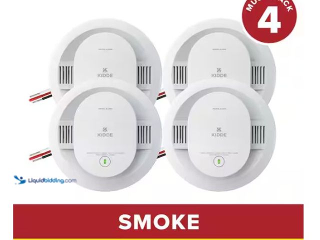 Lot 49-5574044 - Kidde
Hardwired Interconnected Smoke Detector with Photoelectric Sensor (4-Pack), 20SAR. Store SKU ...
