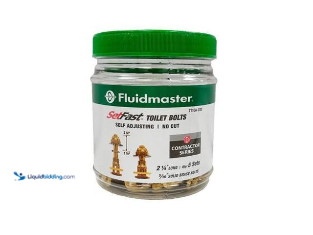 Lot 49-5546671 - qty 2 - Fluidmaster SetFast 5/16 in. x 2-1/4 in. No Cut Brass Closet Toilet Bolt Kit Contractor Pack...