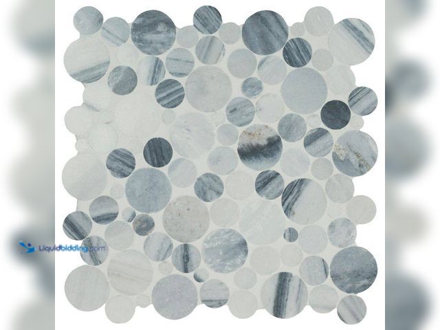Lot 49-5580862 - Approx 5 sq.ft.  MSI
Alaska Gray 12 in. x 12 in. x 0.38 in. Polished Marble Mesh-Mounted Mosaic Flo...