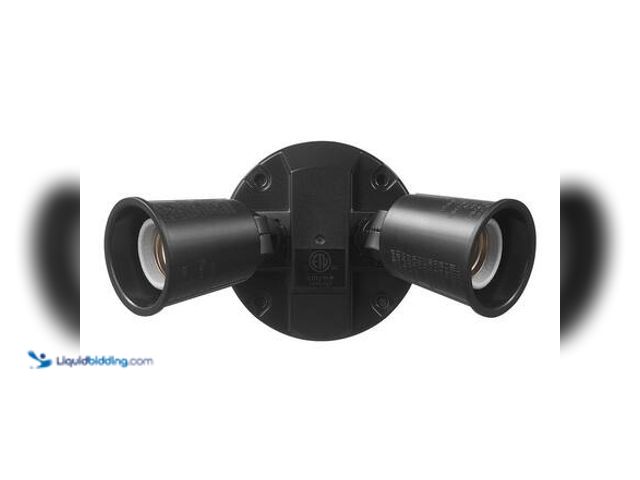 Lot 49-5546449 - qty 3 - Defiant PAR Black Switch Activated Wired Outdoor 2-Head Security Flood Light Model # 1700009...