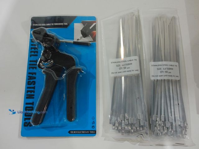 Lot 49-2001309 - The Best Electricians Tools Stainless Steel Cable Tie Tensioning Tool with (200) Cable Ties, Precise...