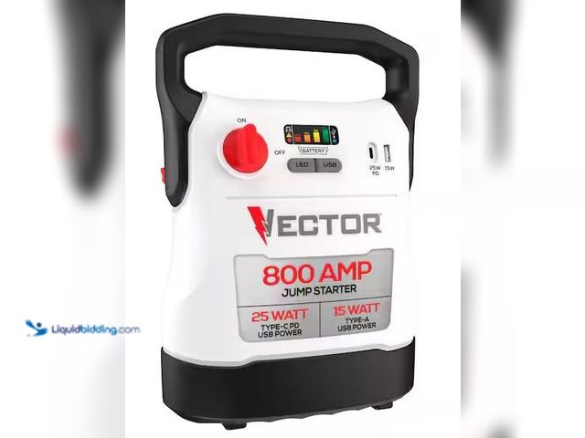 Lot 49-1548062 - VECTOR 800 Amp Jump Starter with USB Power Model # VECJ8, Slightly Used  Ref#SB1024