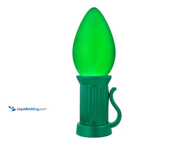 Lot 49-5464086 - Home Accents Holiday
3 ft. Battery Operated LED Jumbo Green Bulb Holiday Yard Decoration Unused