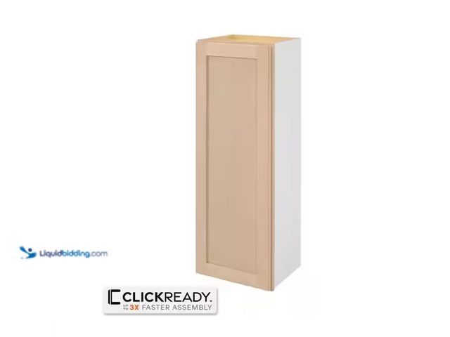 Lot 49-3639299 - Hampton Bay 15 in. W x 12 in. D x 42 in. H Ready to Assemble Wall Kitchen Cabinet in Unfinished with...