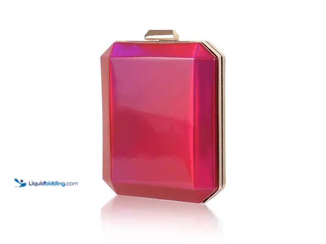 Lot 49-1820228 - 1 New Black Rose Red Silver Pu Leather Solid Color Square Evening Bags