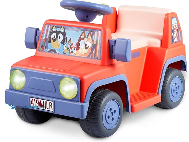 Lot 49-2021860 - Bluey - 6V Kids Ride-On Car with Rechargeable Battery and Interactive. Model #B0BJ7TV3X4. MSRP $140....
