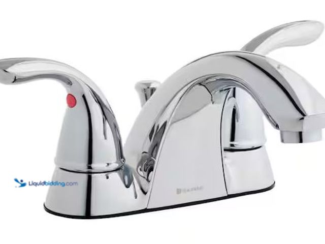 Lot 49-1548738 - Glacier Bay Builders 4 in. Centerset Double Handle Low-Arc Bathroom Faucet in Chrome Model # HD67091...